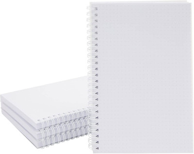 TWONE piral Dotted Journal Notebooks, 80 Sheets Each A5 Notebook Dotted 160 Pages(White, Pack of 4)