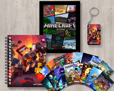 craft maniacs MINECRAFT GIFTING COMBO A5 Notebook RULED 120 Pages(Black)