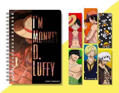 craft maniacs 2024 ONE PIECE DIARY & 6 FREEBIE BOOKMARKS A5 Diary RULED 160 Pages(Multicolor)