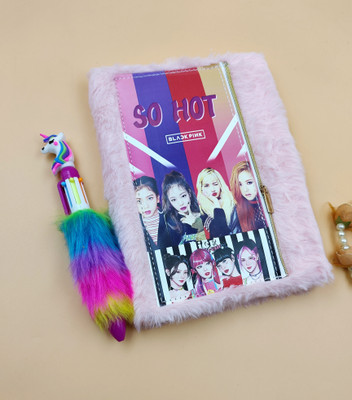 Paper Bear BlackPink A4 Diary ruled 70 Pages(Pink, Pack of 2)