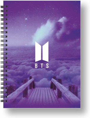 Papco BTS NOTEBOOK A5 Diary Ruled 144 Pages(Purple, Multicolor)