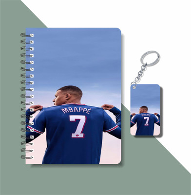 craft maniacs 2023 MBAPPE DIARY + KEYCHAIN A5 Diary RULED 160 Pages(Multicolor)