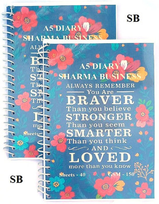 SHARMA BUSINESS Premium A5 Spiral Diary 150 GSM Unruled (Set of 2) A5 Diary Plain 80 Pages(Ligh Yellow, Pack of 2)