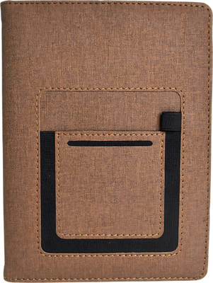 STAPRICO Planner Diary with Mobile & Card Pocket, Pen Loop A5 Diary Ruled 192 Pages(Brown)