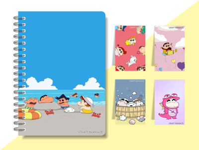 craft maniacs SHINCHAN 2023 NOTEBOOK COLLECTION A5 Diary RULED 160 Pages(White)