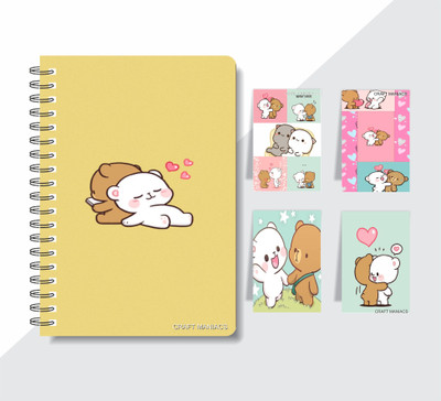 craft maniacs MILK & MOCHA 2023 COLLECTION A5 Notebook RULED 160 Pages(Multicolor)