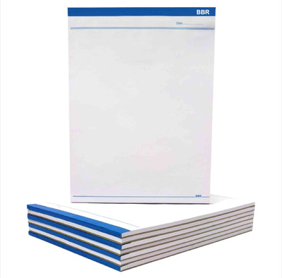 BBR Top Side Stapled & Hard Back A4 Note Pad Unruled 50 Pages(White, Pack of 10)