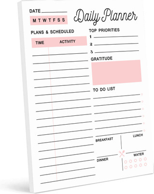Inkdotpot Daily Planner A5 Planner Unruled 50 Pages(White)
