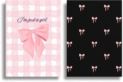 SMART FLOOR Cute diary A5 Diary Unruled 80 Pages(Black,Pink1, Pack of 2)