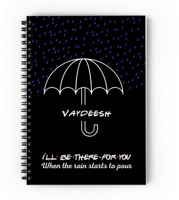 GIFTUATION i will be there for you Vaydeesh /spiral diary & gift for friends A5 Diary Unruled 140 Pages(Black)
