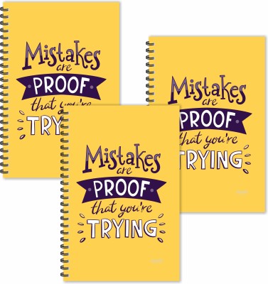 ESCAPER Mistakes are proof that you are trying Motivational Quotes Diaries (Ruled - A5 Size - SUPER SAVER Pack of 3 Diaries) A5 Diary Ruled 160 Pages(Multicolor, Pack of 3)