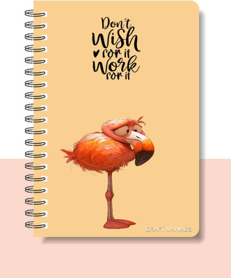 craft maniacs CUTE PUN 2025 NOTEBOOKS A5 Notebook RULED 120 Pages(Multicolor)