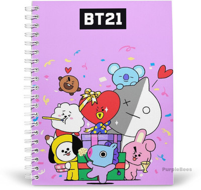 PurpleBees BTS Special Diary A5 Diary Unruled 160 Pages(Multicolor)