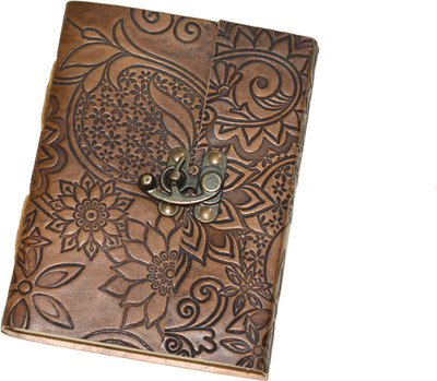 Rkinternational LEATHER DIARY Regular Diary UNRULED 200 Pages(Brown)