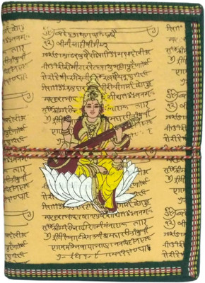 OKU 1 Handmade diary A5 Diary hand sewn Eco-friendly cotton rag lord Sarswati print cover, tree free paper 100 Pages(Multicolor)