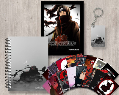 craft maniacs ITACHI UCHIHA GIFTING COMBO A5 Notebook RULED 120 Pages(Black)