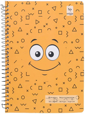Pragya Spiral Notebook | (18x24 CM) | 600 GSM Paper B5 Notebook Single Line 300 Pages(Multicolor, Pack of 4)