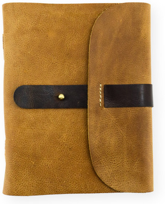 LEATHER VINTAGE Classic Vintage Series A5 Journal PLAIN 200 Pages(Mustard Brown)