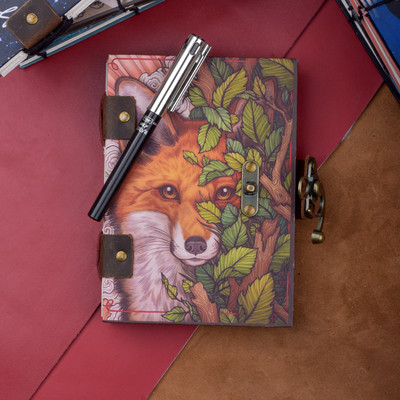 ARSHAD HANDICRAFT handcrafted printed stylish diary A5 Diary Plain 200 Pages(Multicolor)