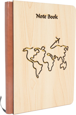 CAMPIO World map Notebook A5 Diary Handcrafted 100 Pages(Wooden)