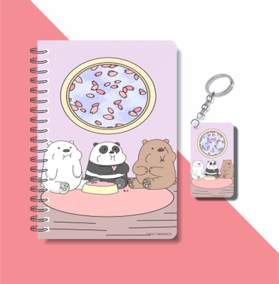 craft maniacs BARE BEARS 2023 COLLECTION A5 Notebook RULED 160 Pages(Multicolor)