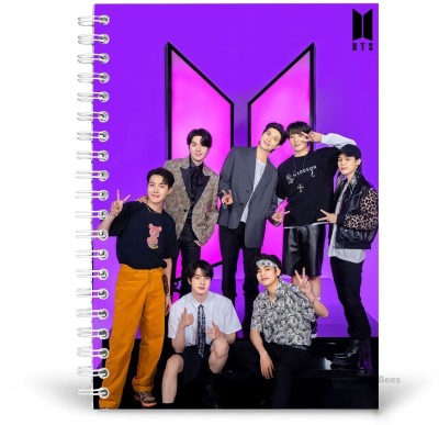 PurpleBees Bts Purple Cover Diary | Bts Printed Unruled 160 Pages A5 Size Notebook | A5 Notebook Plain 50 Pages(Multicolor)