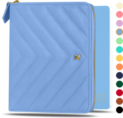 NEORAH B6 Notebook Sleeve with Compendium+Dotgrid Journal |Faux Leather Sleeve+Penloop B5 Journal ‎Dotted 160 Pages(Light Blue)