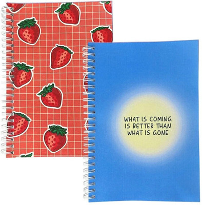 Bop Canvases Wiro bound A5 Notebook Unruled 120 Pages(Multicolor, Pack of 2)