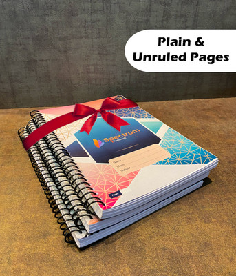 GARGANDASSOCI SPECTRUM A4 Notebook PLAIN AND UNRULLED 140 Pages(Orange, Pack of 3)