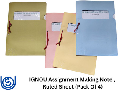 learnmart IGNOU Blank Assignment File For Assignment Writing A4 Notebook Ruled 32 Pages(Multicolor, Pack of 4)
