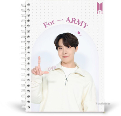 PurpleBees Bts J-Hope Love For Army Diary | Bts Printed Unruled 160 Pages A5 Size Notebook A5 Notebook Plain 50 Pages(Multicolor)