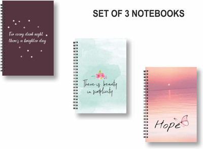 ROT RIX combo of 3 Notebooks A5 Diary Ruled 144 Pages(Multicolor, Pack of 3)