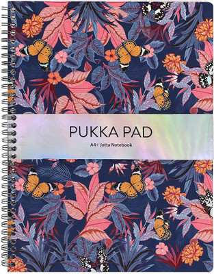 Pukka Pad Bloom Range | Wirebound Notebook | 80gsm Perforated Pages A4 Notebook Ruled 160 Pages(Navy)