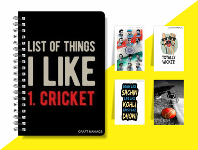 craft maniacs CRICKET 2024 NOTEBOOK COLLECTION A5 Diary RULED 160 Pages(White)
