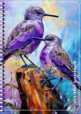 Scribble Handcrafted Purple Bird Spiro Hard wirobound Gift Doodle Diary Journal A5 Diary Unruled 60 Pages(Purple)