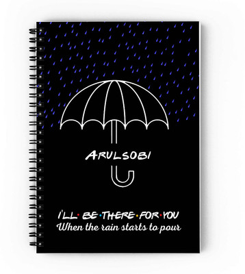 GIFTUATION i will be there for you Arulsobi /spiral diary & gift for friends A5 Diary Unruled 140 Pages(Black)