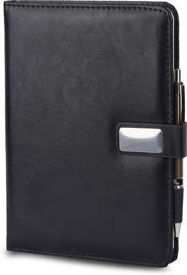 Erminio Palamino 365 Days Any Year Edition Diary Elegant Thermal Cover Diary A5 Diary Single Rule 180 Pages(Black)