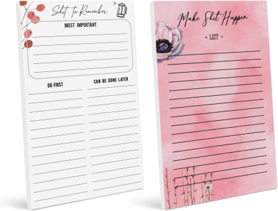 Inkdotpot Daily Planner A5 Planner Unruled 50 Pages(White, Pack of 2)