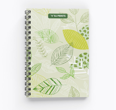 RJPrint Nature Art A5 Notebook Unruled 200 Pages(Green)