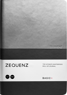 Zequenz A5 Size 14.8x21cm Basic Plus Series 70gsm 360 Degree Flexible Handmade A5 Notebook Blank + Squared 200 Pages(Silver/Grey)