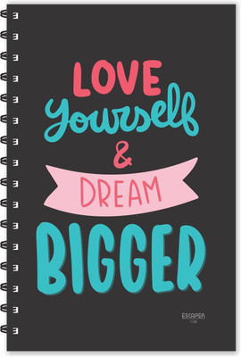 ESCAPER Love yourself & Dream Bigger Motivational Quotes Diary (Ruled-A5) , Notebook A5 Diary Ruled 160 Pages(Multicolor)