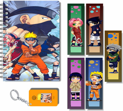 craft maniacs ANIME DIARY & FREEBIE BOOKMARKS WITH KEYCHAIN A5 Diary RULED 160 Pages(Multicolor)