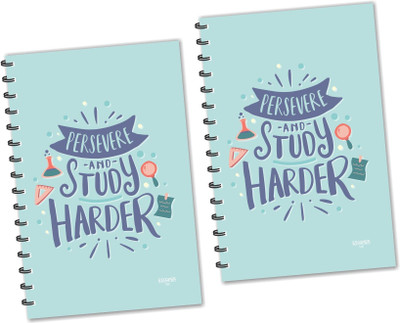ESCAPER Preserve & Study Harder Designer Diaries (Ruled-A5 Size), Motivational Diaries, Student Diaries, Motivational Quotes Diaries A5 Diary Single Rule 160 Pages(Blue, Pack of 2)
