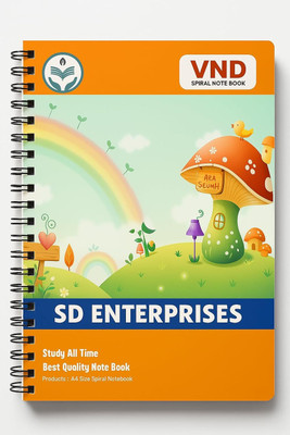 VND A4 Spiral Notebook, Unruled Plain Pages, 200 Sheets, 75 GSM Paper with Ball Pen A4 Notebook Unruled plain 200 Pages(Multicolor)