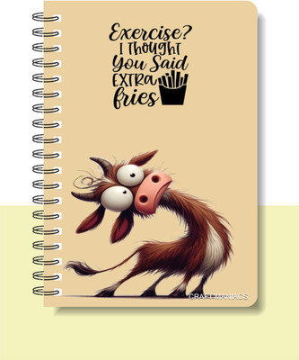 craft maniacs CUTE PUN 2025 NOTEBOOKS A5 Notebook RULED 120 Pages(Multicolor)