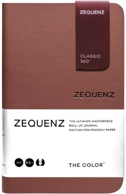 Zequenz A6 Minus Size 9x14cm Color Series 80gsm Cream Coloured Paper 360 Degree Flexible A6 Notebook Ruled 200 Pages(Brown)