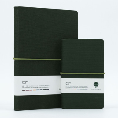 comma Regina Combo A5 Notebook Ruled 192 Pages(Dark Green)
