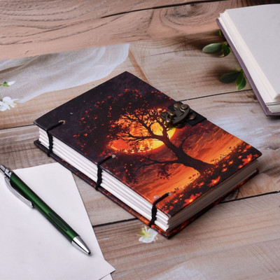 NIZAM HANDCRAFT 1 A4 Diary unruled 200 Pages(White, Brown)