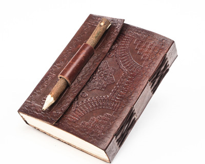 Pranjals House Pure Genuine Real Vintage Leather Handmadepaper Notebook Dairy For office Home to Write Poem Daily Update - Brown Size of 6*4.5 A6 Journal unruled 100 Pages(Brown)