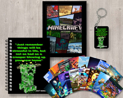 craft maniacs MINECRAFT GIFTING COMBO A5 Diary RULED 120 Pages(Black)